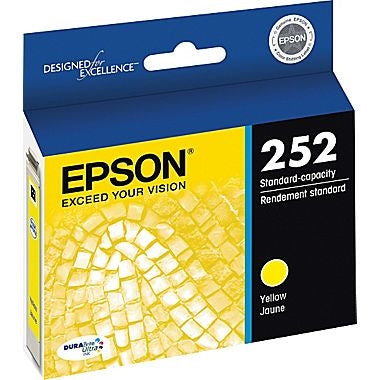 Epson 252 DURABrite Ultra Yellow Ink Cartridge for WorkForce WF-3620, WF-3640, WF-7110, WF-7210, WF-7610, WF-7620, WF-7710, WF-7720 - T252420-S