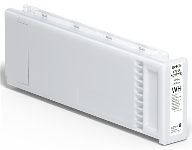 Epson UltraChrome DG White Ink Cartridge 600ml for SureColor F2000, F2100 Printers - T725A0N