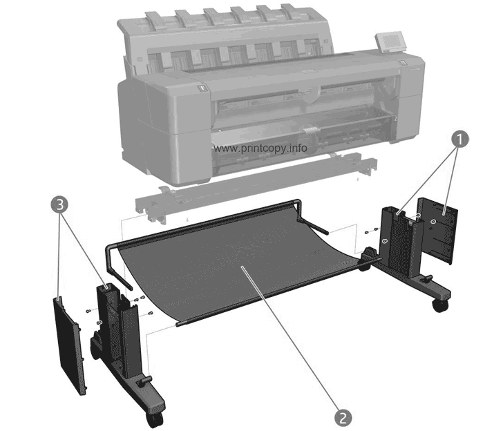 Leg SVS side Assy W/ C for the HP DesignJet T920, T1500, T2500, T3500 Series (CR357-67065)