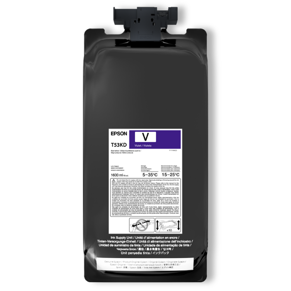 Epson UltraChrome DS Violet Ink 1.6 Liter for SureColor F6470H, F9570H (2 Pack) - T53KD20