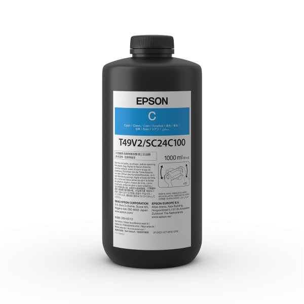 Epson UltraChrome T49 Cyan Ink 1L Bottle for SureColor V7000 - T49V210