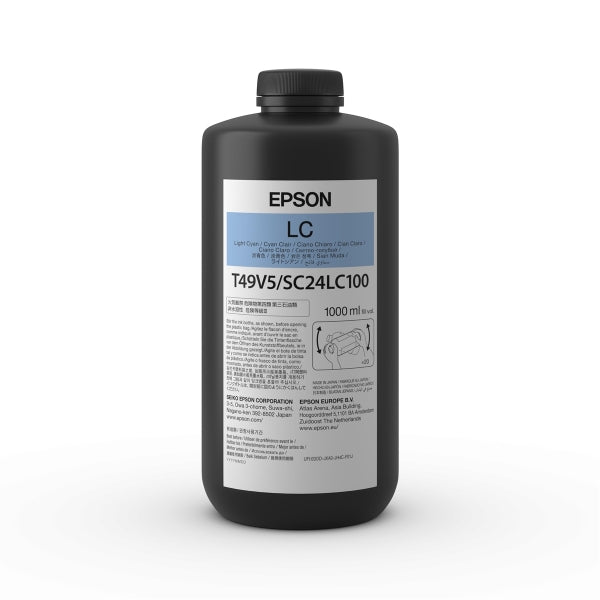 Epson UltraChrome T49 Light Cyan Ink 1L Bottle for SureColor V7000 - T49V510