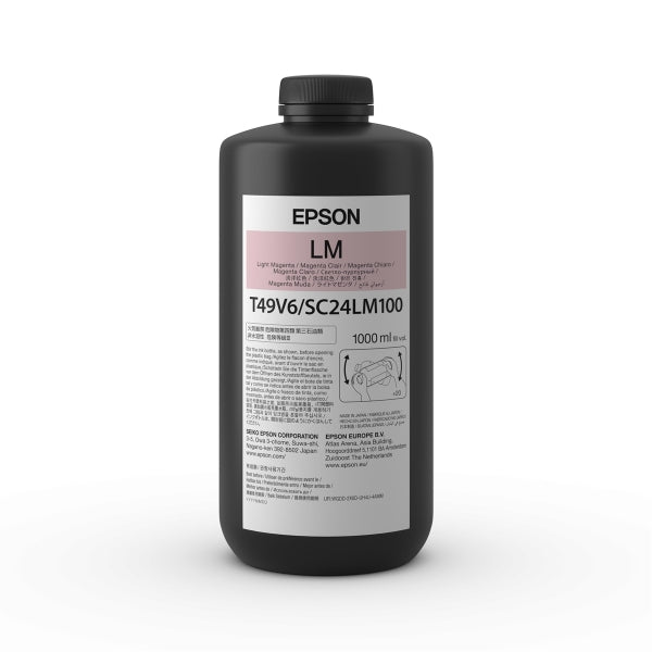 Epson UltraChrome T49 Light Magenta Ink 1L Bottle for SureColor V7000 - T49V610