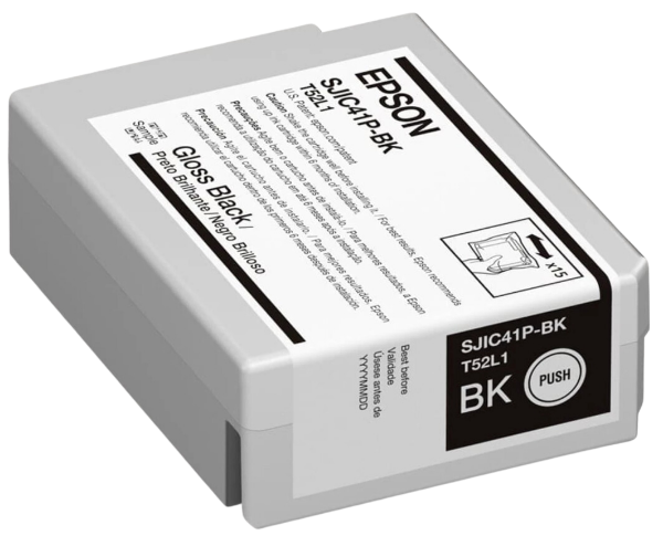 EPSON SJIC41P-BK Gloss Black Ink Cartridge for ColorWorks CW-C4000 (Gloss) / C13T52L120