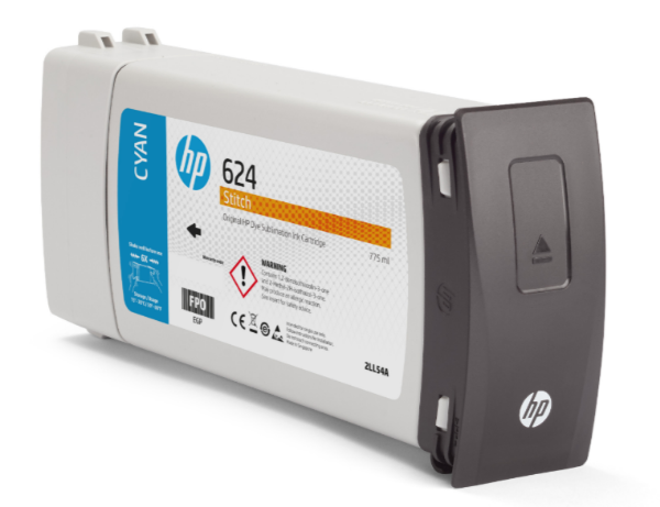 HP 624 Cyan DyeSub Ink Cartridge 775ml for Stitch S300 - 2LL54A