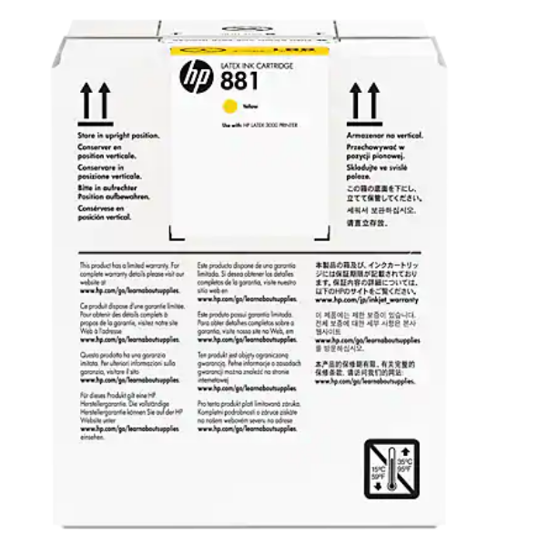 HP 881 5-liter Yellow Latex Ink Cartridge for HP Latex 1500, 3200 - CR333A