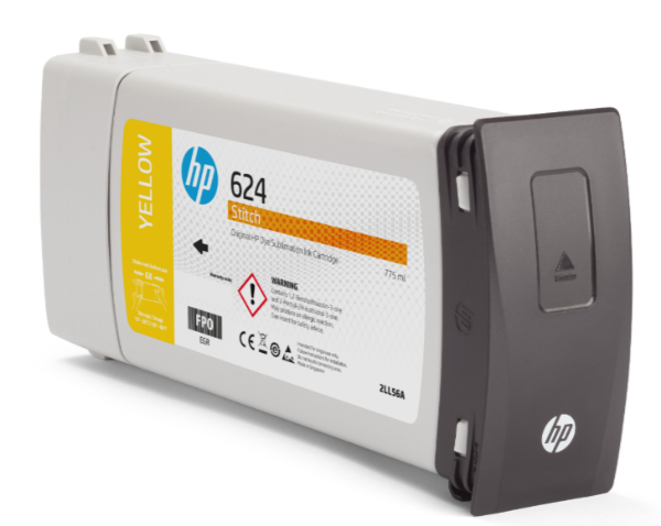 HP 624 Yellow DyeSub Ink Cartridge 775ml for Stitch S300 - 2LL56A