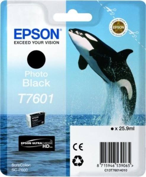 Epson 760 UltraChrome HD Photo Black Ink 25.9ml for SureColor P600 - T760120