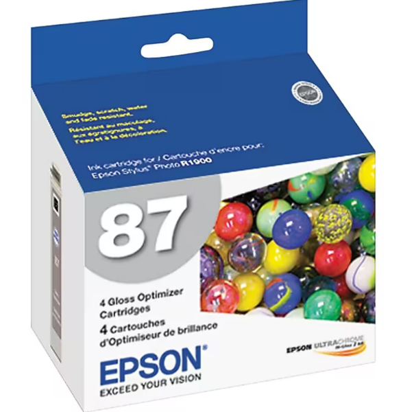 Epson 87 UltraChrome Ink Gloss Optimizer 4 Pack for Stylus Photo R1900 - T087020