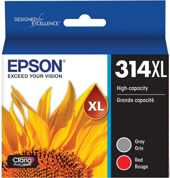 Epson 314XL Claria Photo HD Gray and Red Inks 2-pack for XP-15000 - T314XL922S