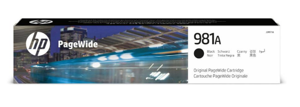 HP 981A Black Original PageWide Ink Cartridge for HP PageWide Enterprise Color Flow MFP 586z and Enterprise Color MFP 586f, 586dn, 556xh, 556dn - J3M71A