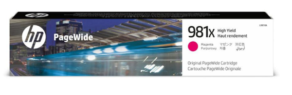 HP 981X High Yield Magenta Original PageWide Ink Cartridge for HP PageWide Enterprise Color Flow MFP 586z and HP PageWide Enterprise Color MFP 586f, 586dn, 556xh, 556dn - L0R10A