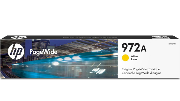 HP 972A Yellow Original PageWide Ink Cartridge for HP PageWide Pro Multifunction 477dw , 477d2, 552dw, 452dw, 452dn, 577z, 577dw - L0R92AN