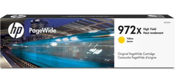 HP 972X High Yield Yellow Original PageWide Ink Cartridge for HP PageWide Pro 452dw, 452dn, 552dw and HP PageWide Pro Multifunction 577z 577dw, 477dw, 477dn - L0S04AN
