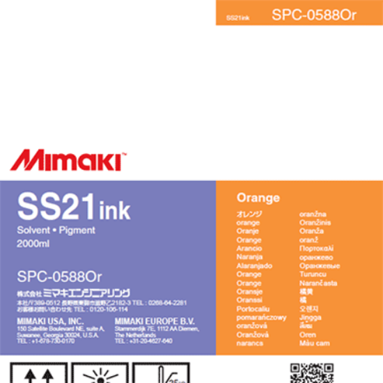 SS21 Orange (2000ml pack) for Mimaki JV5/JV33/JV300/JV330/CJV150/CJV300/CJV330/CJV30 - SPC-0588OR