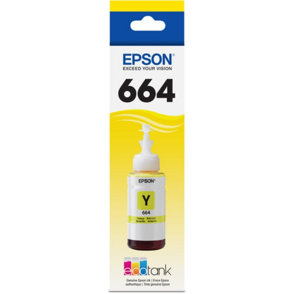 Epson 664 Yellow Ink Bottle for WorkForce ET-4500, ET-4550, ET-16500 and Expression ET-2500, ET-2550, ET-2600, ET-2650, ET3600 - T664420-S