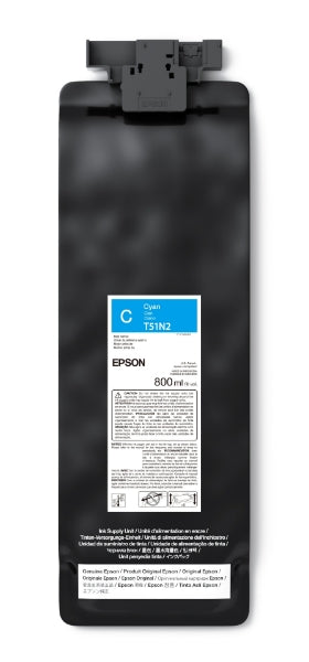 Epson UltraChrome GS3 Eco-Solvent Cyan Ink Cartridge 800ml for SureColor S7170, S9170 - T51N220
