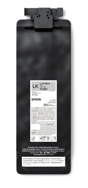 Epson UltraChrome GS3 Eco-Solvent Light Black Ink Cartridge 800ml for SureColor S9170 - T51N720