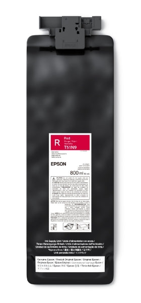 Epson UltraChrome GS3 Eco-Solvent Red Ink Cartridge 800ml for SureColor S9170 - T51N920