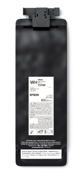Epson UltraChrome GS3 Eco-Solvent White Ink Cartridge 800ml for SureColor S9170 - T51NA20