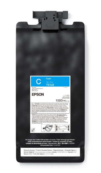 Epson UltraChrome GS3 Eco-Solvent Cyan Ink Cartridge 1.5 L for SureColor S9170 - T51U220