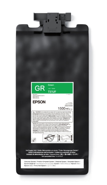 Epson UltraChrome GS3 Eco-Solvent Green Ink Cartridge 1.5 L for SureColor S9170 - T51UF20