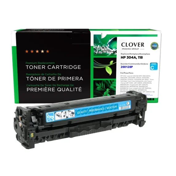 Clover Remanufactured Cyan Toner Cartridge for HP 304A (CC531A)