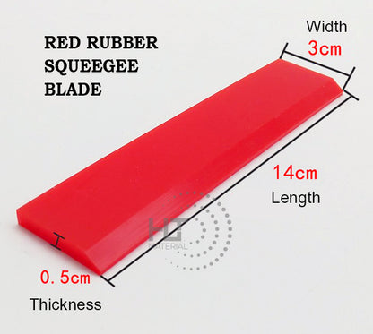 Beef Tendon Squeegee Red Rubber Scraper with Handle (19 x 14 cm)
