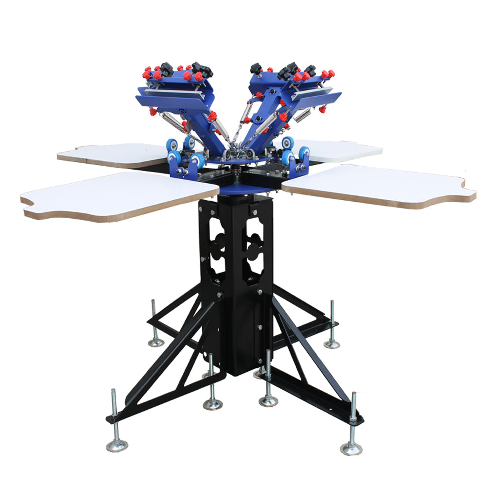 4 Color Screen Printing Full Package Rotary Printer &amp; Flash Dryer / Ink Supplies