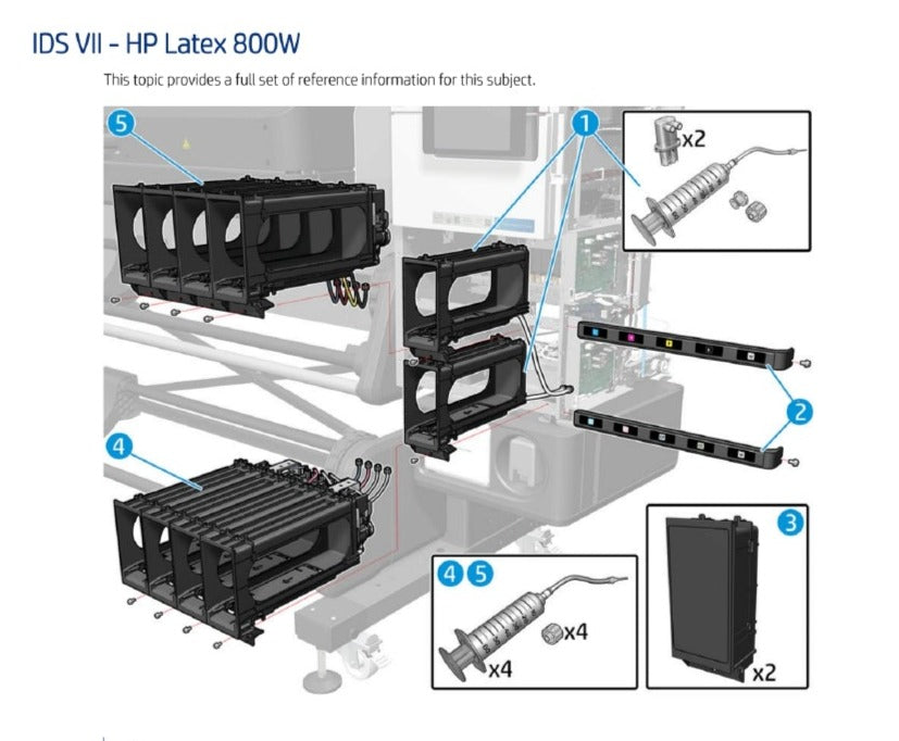 Supply Frame Upper Row assy for HP Latex 700/700W Printer (Y0U21-67130)