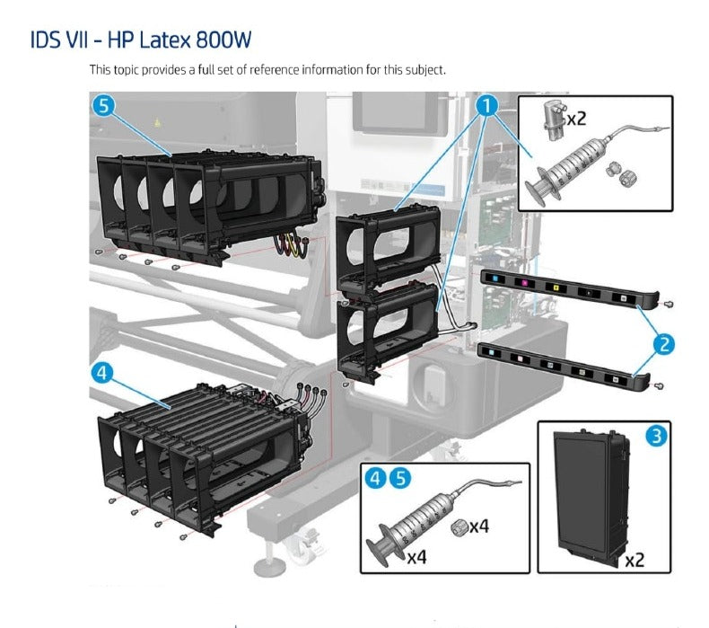 Supply Frames Frontal Cover for HP Latex 700W Printer (Y0U21-67149)