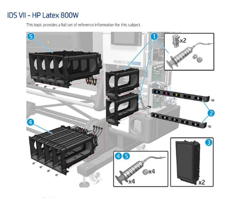 Supply Frames Lower Row assy 700/700W assy for HP Latex 700/700W Printer (Y0U21-67131)