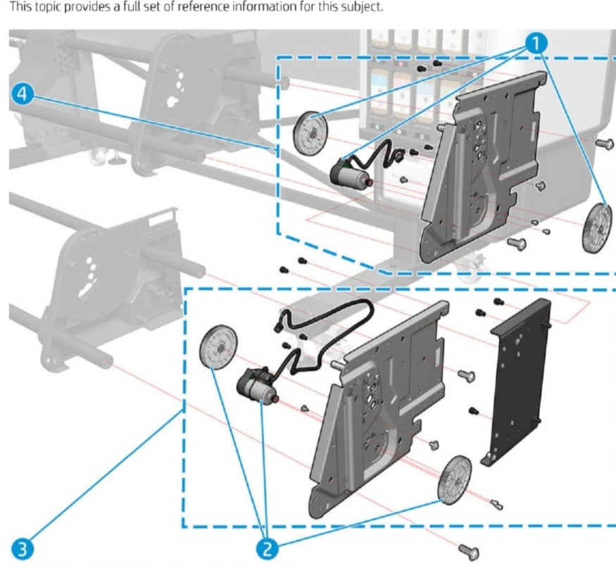 MI Right Structure assembly for HP Latex 630, 630W, 700, 700W Printers (Y0U21-67172)