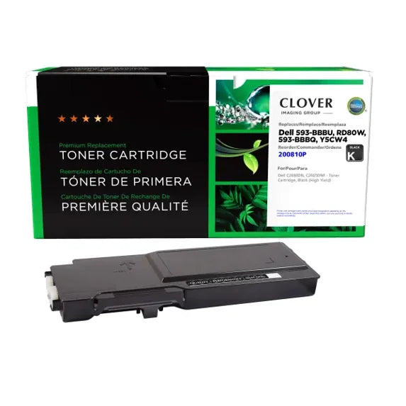 Clover Remanufactured High Yield Black Toner Cartridge for Dell C2660
