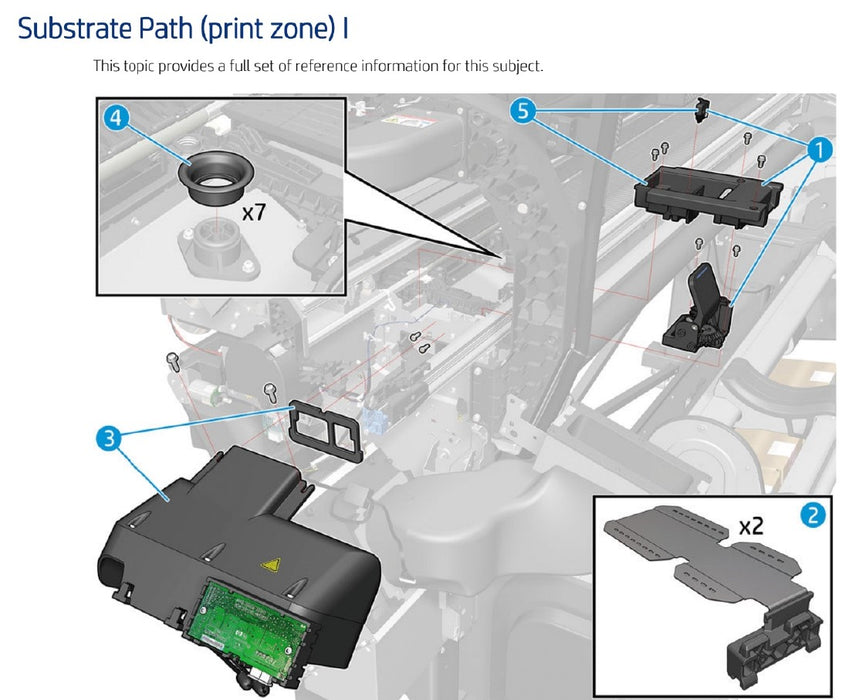 Print zone locker assembly for HP Latex 700/700W and 800/800W Printer (Y0U21-67024)