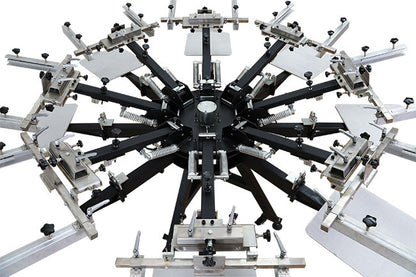 CALCA Design High Precision Heavy Duty Rotary Manual 6 Color 6 Station Screen Printing Machine with Micro Registration