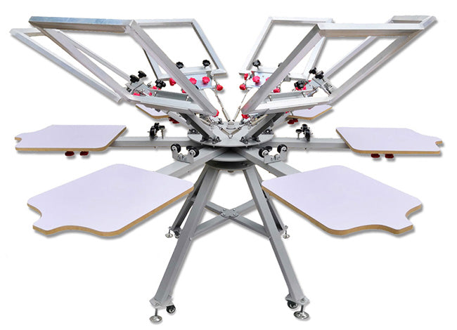 6 Color 6 Station Silk Screen Printing Press Machine with Micro Registration