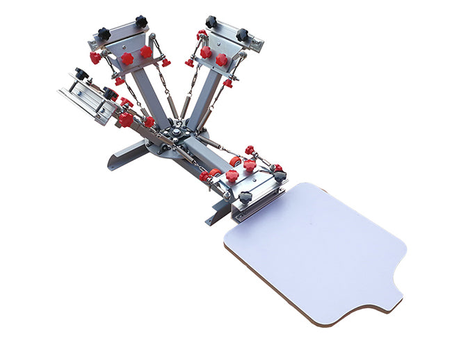 4 Color 1 Station Silk Screen Printing Press Machine with Micro Registration