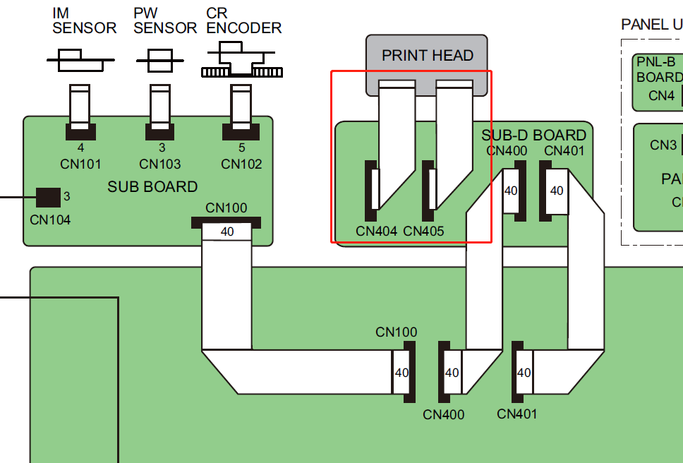 Head FFC for EPSON S30600 S40600 S50600 S60600 S70600 S80600 B7000 B9000 F7000 F7100 F7200 F9200 F9300 F9400 (CN404,CN405) - 1574107