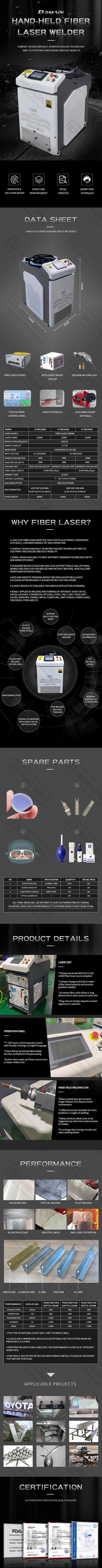 1500W Fiber Laser Pen Welder FDA