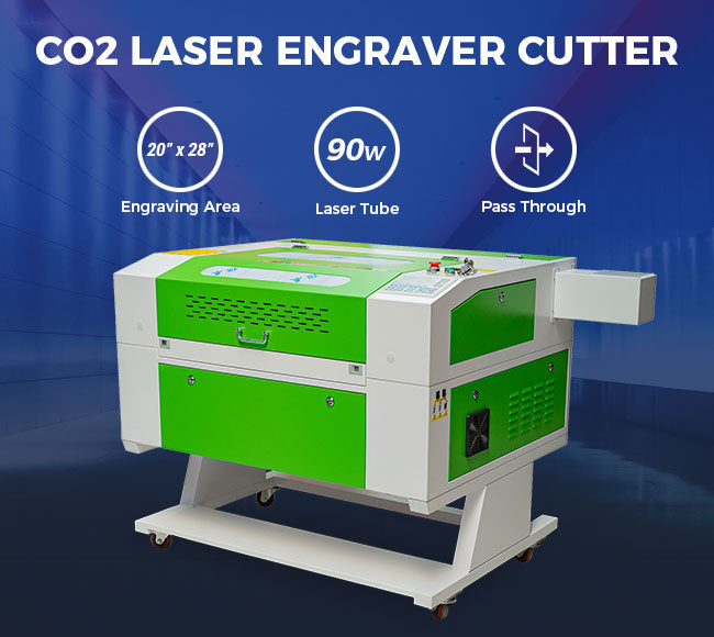 CALCA RECI 90W 20" x 28" CO2 Laser Engraver and Cutter, with Electric Lift Bed, Industrial Water Chiller and Rotary
