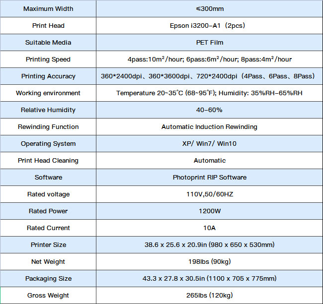 Legend A3 DTF Printer (Direct to Film Printer) with 2 Epson I3200-A1 Printheads