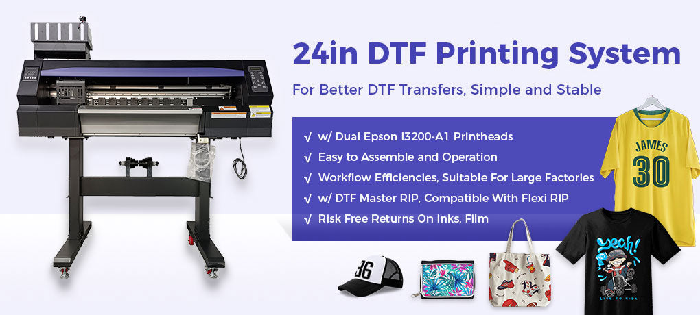 US Stock-Prime 24inch (600mm) DTF Printer with CALCA Vertical Model Compact DTF Powder Shaker and Dryer