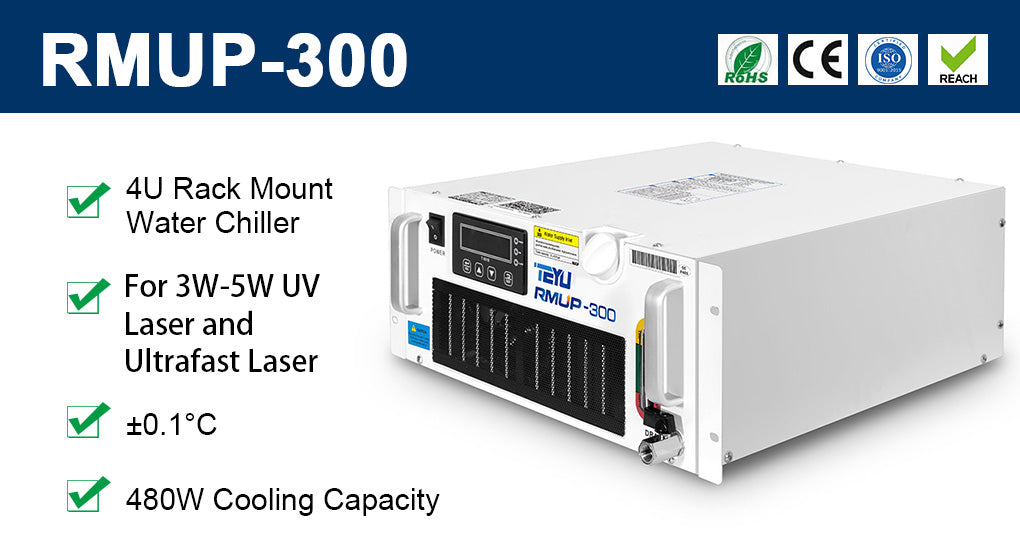 RMUP-300BH 4U Rack Mount Water Chiller for 3W-5W UV Laser Ultrafast Laser