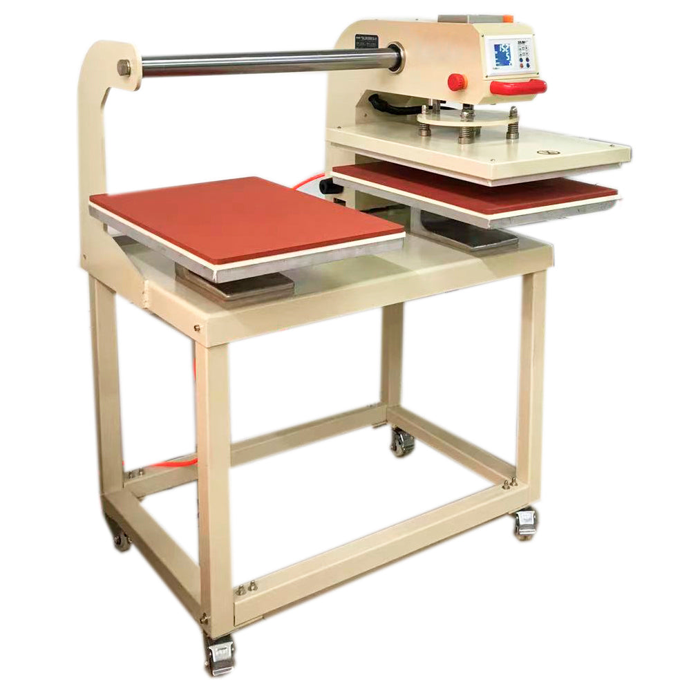 16in x 24in Semi-Automatic Pneumatic Up-Sliding Double Station Heat Press Machine with Laser Positioning System