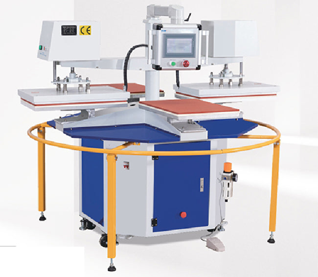 220V 8.5KW 39A 16in x 24in Automatic 2 Head 4 Station Heat Transfer Machine with Laser Positioning System