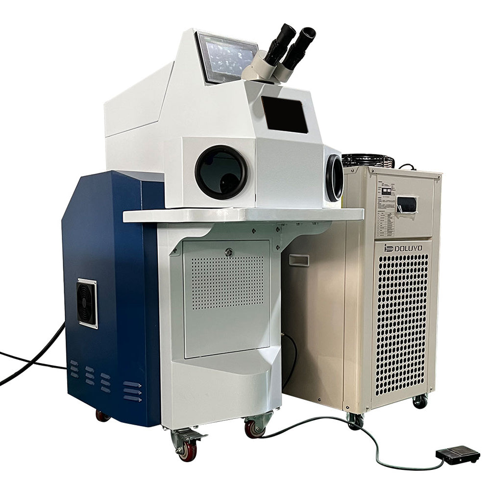 CALCA 200W Laser Spot Welding Machine + Industrial Water Chiller for Metal Gold Silver Jewelry(60 Joules)