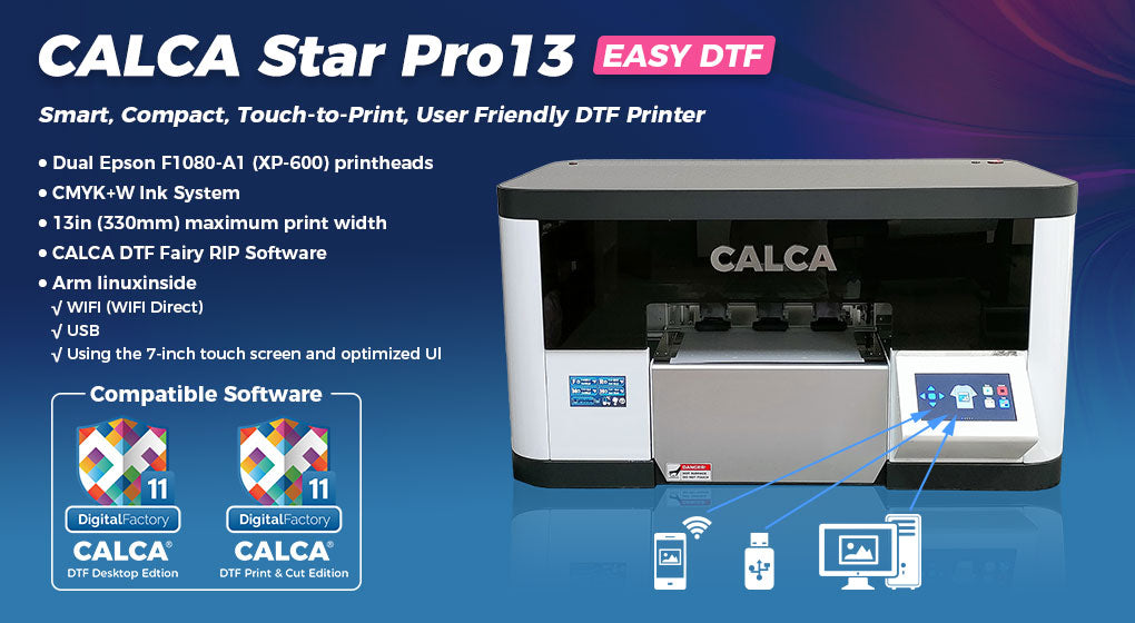 CALCA Star Pro13 DTF Printer With Dual Epson F1080-A1 (XP-600), Easy Operation