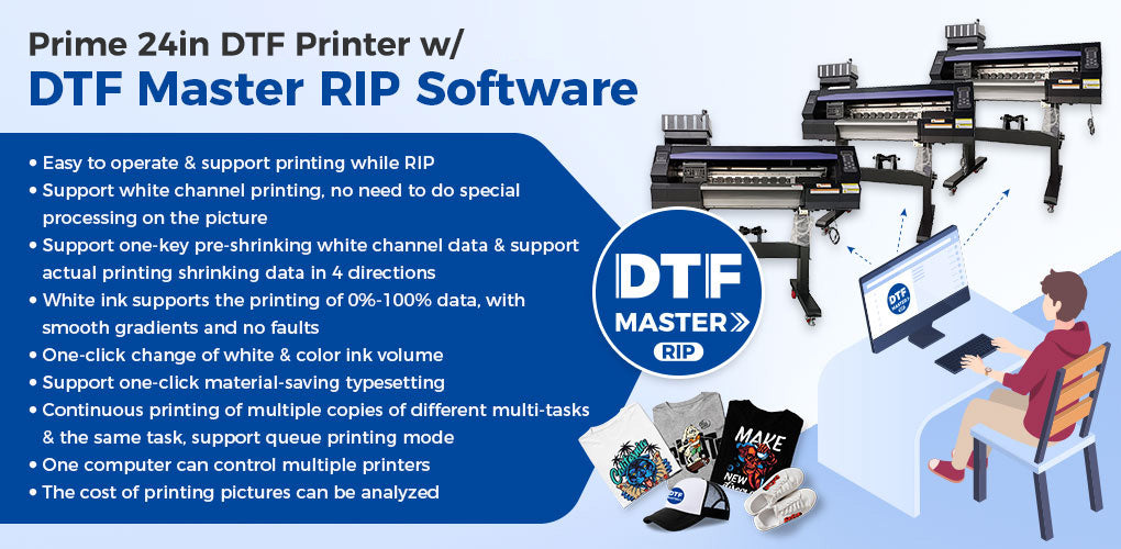 Prime 24inch (600mm) DTF Printer (Direct to Film Printer) with Dual Epson I3200-A1 Printheads