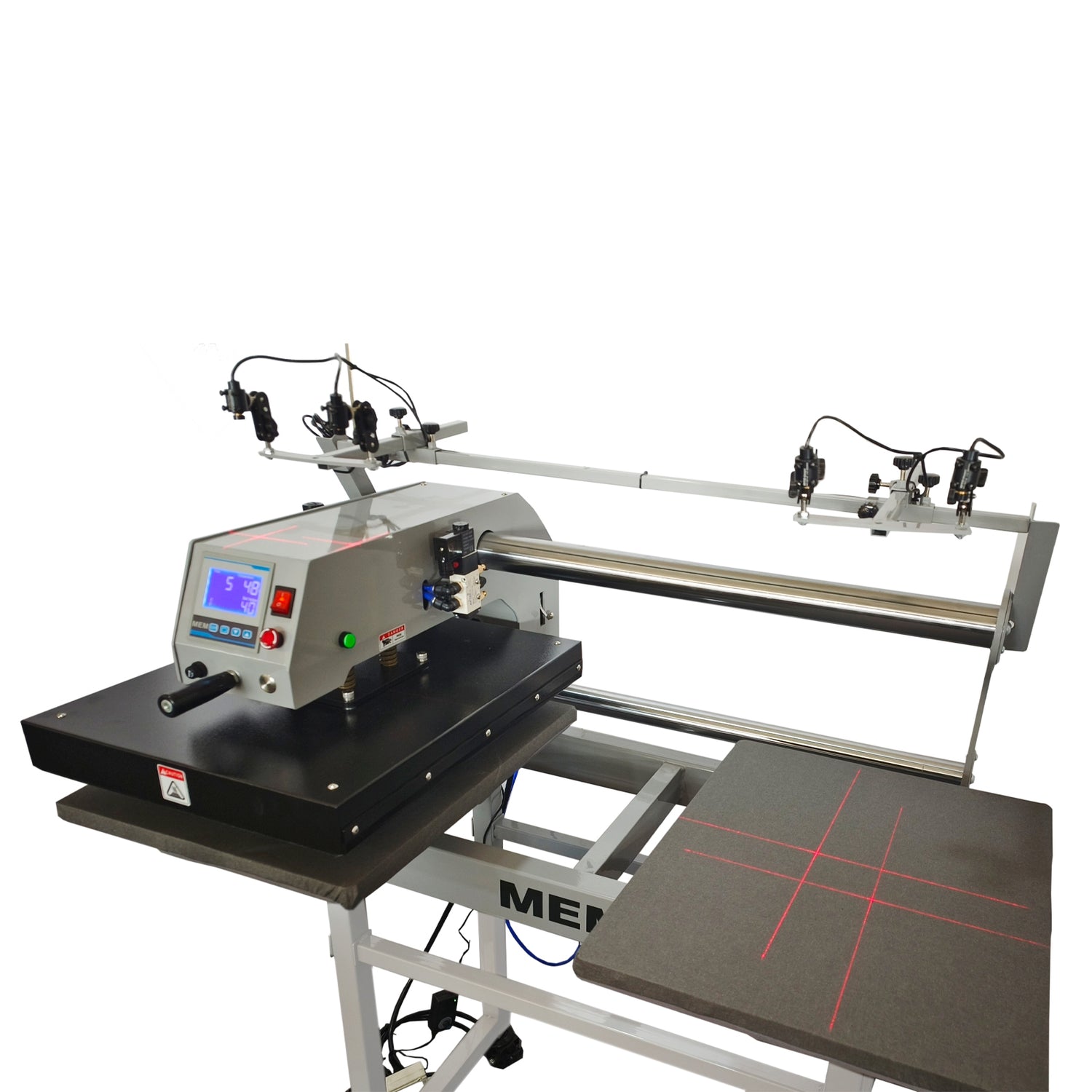 MEM 220V 4KW 20in x 27.5in Semi-Automatic Pneumatic Double Station Heat Press with Laser Positioning System